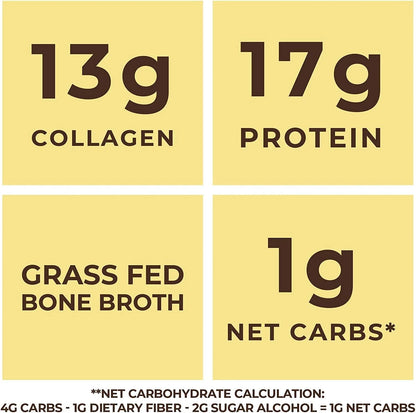 (2 Pack)  Keto Bone Broth Powder | Grass Fed Protein Powder with Collagen | Vanilla, 16 Oz