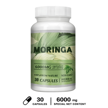 Moringa Capsules 6000Mg - Digestive, Immune Support, Weight Loss, Anti-Aging
