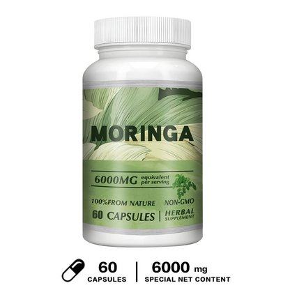 Moringa Capsules 6000Mg - Digestive, Immune Support, Weight Loss, Anti-Aging