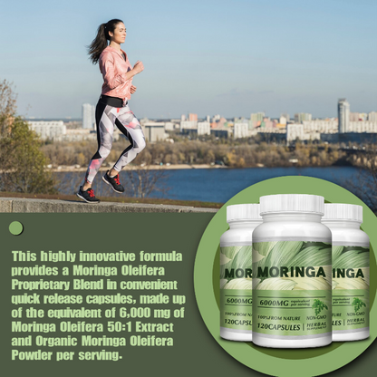 Moringa Capsules 6000Mg - Digestive, Immune Support, Weight Loss, Anti-Aging