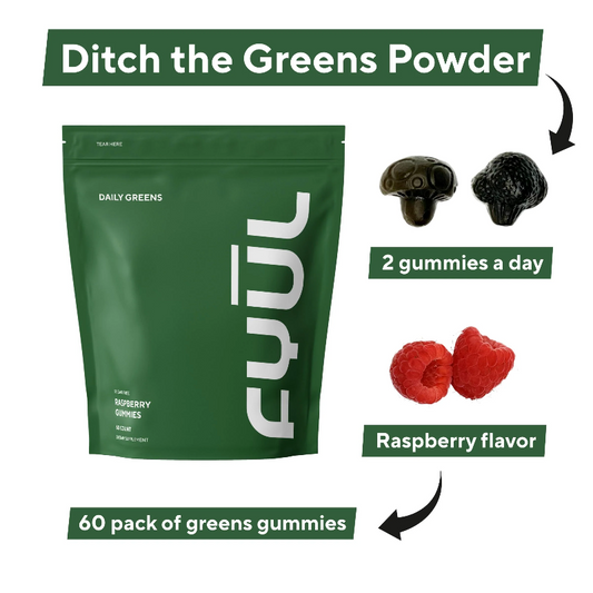 FYUL Daily Greens Gummies - Raspberry Flavor, Sugar-Free