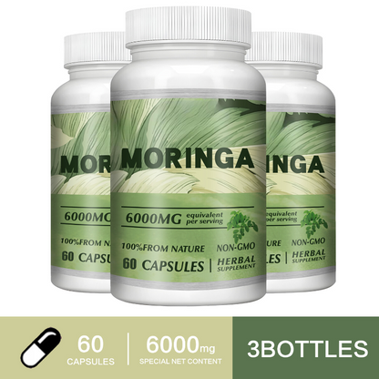 Moringa Capsules 6000Mg - Digestive, Immune Support, Weight Loss, Anti-Aging