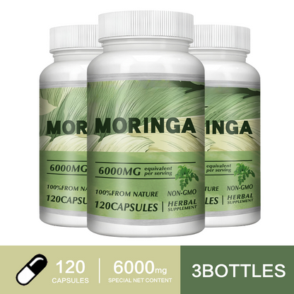 Moringa Capsules 6000Mg - Digestive, Immune Support, Weight Loss, Anti-Aging